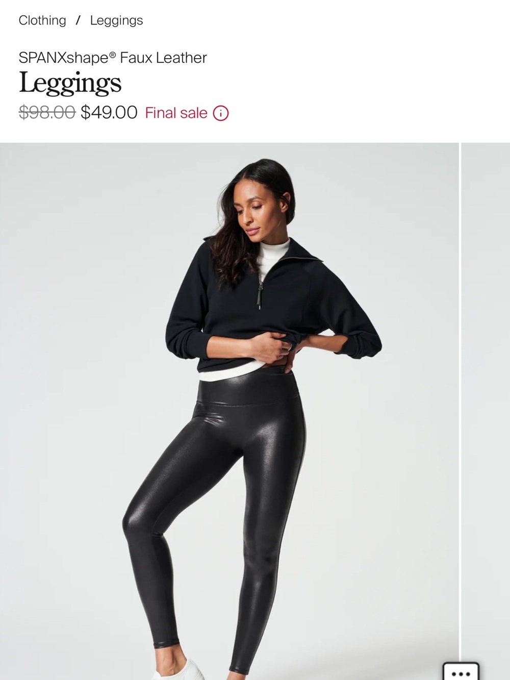 SPANX Faux Leather High-Rise Leggings in Black